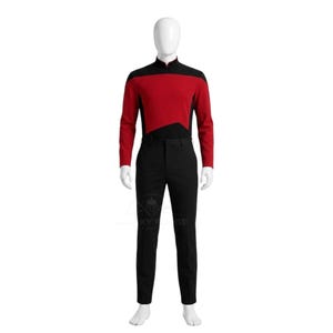 Star Trek TNG Kommandouniform-Kostüm, Rotes Captain-Cosplay-Hemd und -Hose aus „The Next Generation“