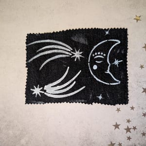 Moon and shooting star decorative patch