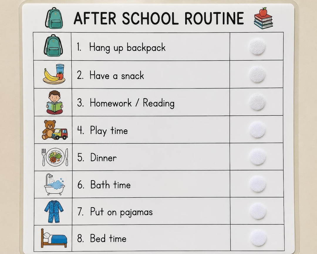 Kids Visual Routine Chart | Autism ADHD Daily Schedule (printable) - Etsy