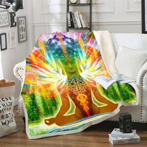 Meditation Throw Blanket | Sherpa Fleece Blanket | Buddha Birth