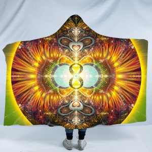 Manta con capucha Sherpa Abundancia: prenda para meditación festiva