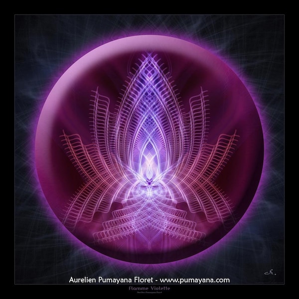Poster Mandala di guarigione della fiamma viola / stampa artistica / regalo di consapevolezza / meditazione / yoga / spirituale / arte curativa