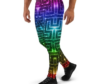 Pantalones deportivos unisex de geometría sagrada: pantalones psicodélicos para festivales rave