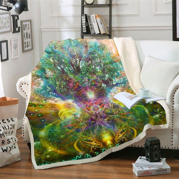 Tree of Life Throw Blanket Sherpa Fleece Blanket Dear Mother Tree