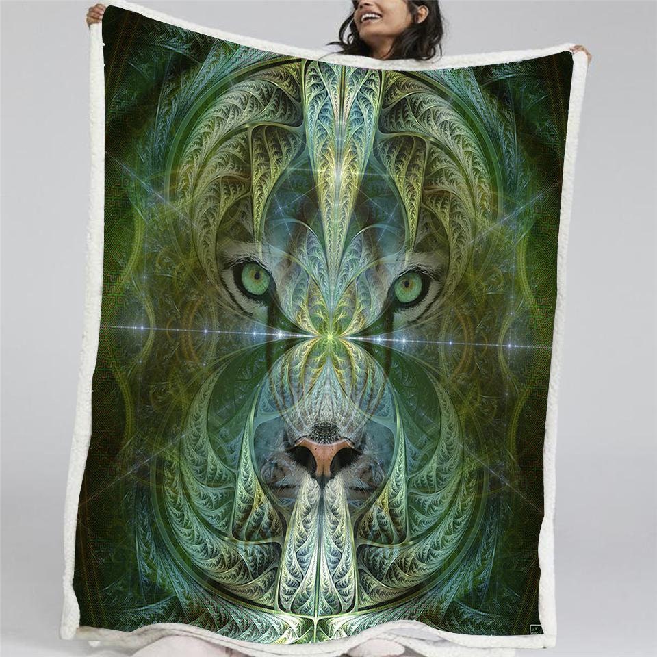 Panther Throw Blanket Sherpa Fleece Blanket Animal Totem Etsy UK