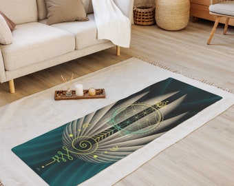 Yoga mat - For any sort of Yoga, Hot Yoga, Meditation, Exercise, Stretching, Moonlight Artwork