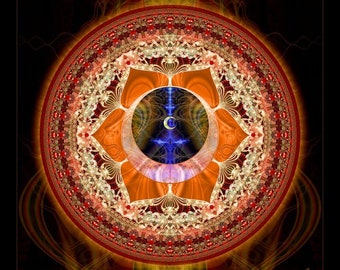 Sacral Chakra Art Print: Swadhistana Sacred Geometry Canvas