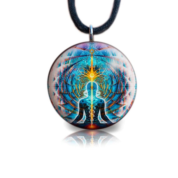 Galactic Orgonite Orgone Pendant Mandala Chakra Healing Necklace
