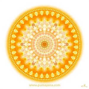 Golden Samadhi Mandala Art Print: Spiritual Meditation Decor