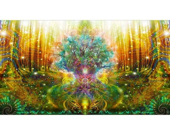 Shamanic Healing Tapestry, Spiritual Wall Hanging, Tree of Life, Magical Forest Tree, Meditation Space, Yoga Studio deco, Dear Mother Tree