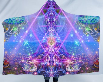 Atlantis Sherpafilt med huva: Bärbar filt för festivalmeditation