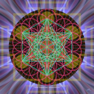 Polarity Mandala Canvas Art Print: Sacred Geometry, Flower of Life