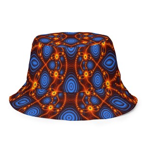 Reversible Bucket Hat, Limited Edition Pumayana, Party Hat, Rave outfit, Festival Clothing, Beach Hat, Trippy Hat, One of a kind, Psy Juice