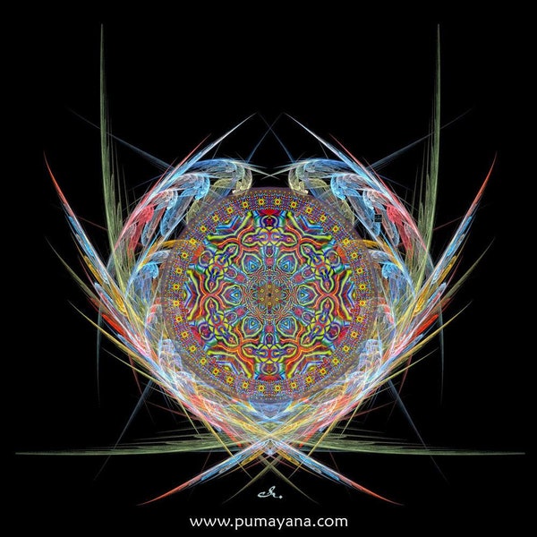 Dreamcatcher Mandala Art Print: Shamanic Spiritual Psychedelic Poster