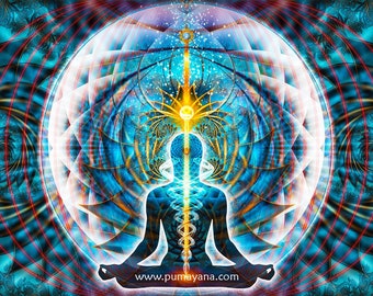 Sacred Geometry Tapestry: Psychedelic Meditation Art, Yoga Studio Decor