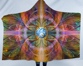 Gaiahuasca Sherpafilt med huva: Bärbar filt för festivaler