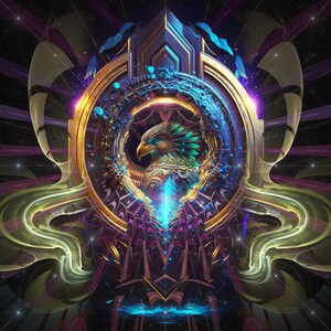 Eagle Shaman Tapestry: Psychedelic Visionary Art Wall Hanging