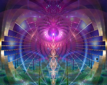 Elora Portal Tapestry: Psychedelic Sacred Geometry Wall Art