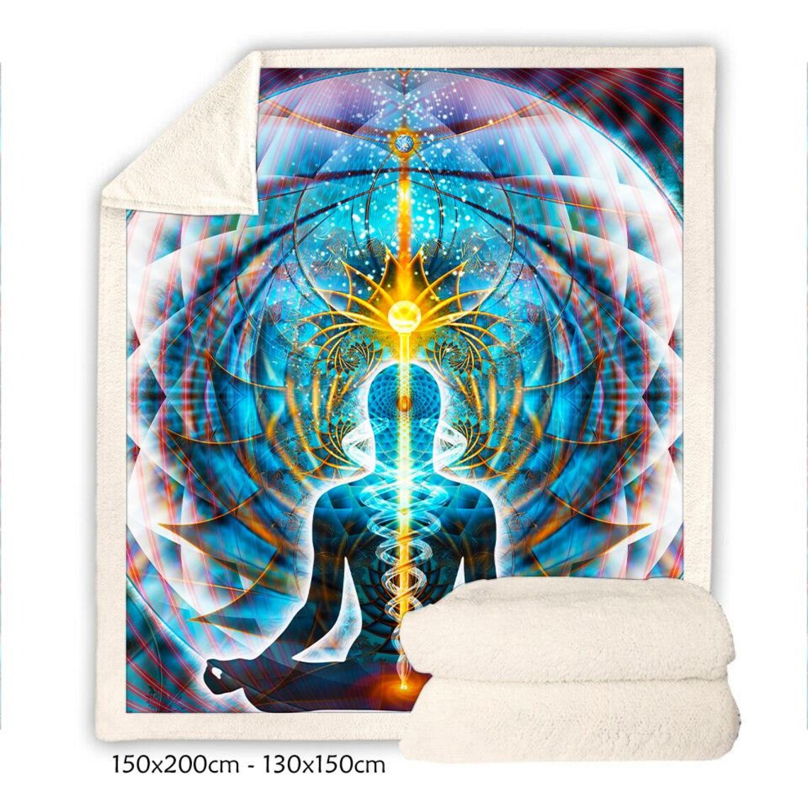 Chakra Throw Blanket Meditation Fleece Blanket Galactic Etsy