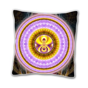 Crown Chakra Pillow Cover: Visionary Art Meditation Cushion
