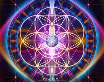 New Earth Mandala Poster: Sacred Geometry Art Print