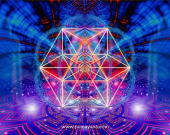 Gobelin Czynnik Arkturiański | Dekoracja ścienna | Kosmiczny | Medytacja | Duchowy | Święta Geometria | Sztuka