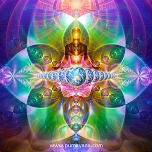 Gaiasension Cosmic Poster | Art Print | Earth | Meditation | Spiritual | Gaia| Visionary | Conscious | Yoga| Art