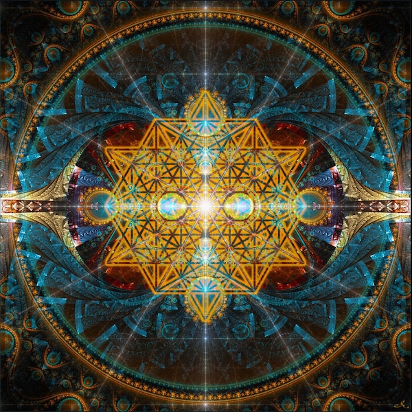 Gleichgewicht Heilige Geometrie Mandala Tapestry Wandbehang, psychedelischer Wandbehang, Blume des Lebens, 64 Tetraeder, spirituelle Visionäre Kunst