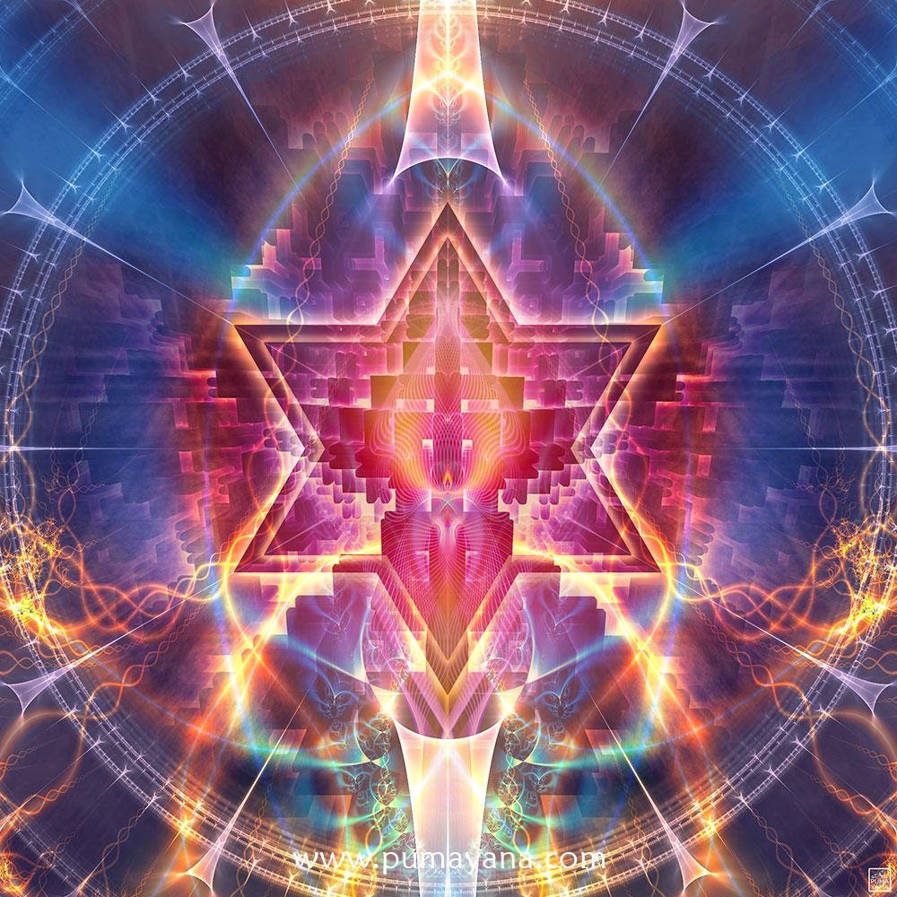 Merkaba Genesis Tapestry: Sacred Geometry Mandala, Visionary Art
