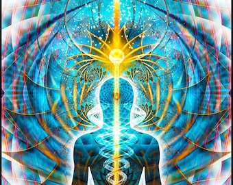 Galactic Body Spiritual Tapestry | Wall Hanging | Cosmic | Meditation | Art | Yoga| Visionary | Chakra | Healing | Kundalini | Mindful