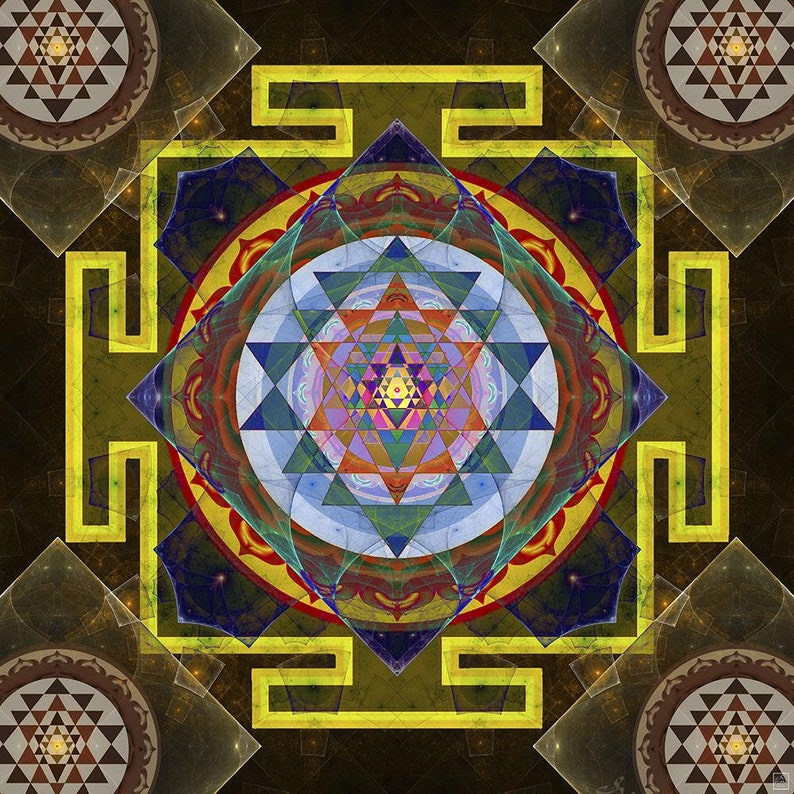 Sri Yantra Wall Hanging Sacred Geometry Tapestry Puma Etsy UK