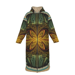 Shamanic Psychedelic Zip Cloak | Festival Cloak | Wizard Claok | Trippy Outfit | Hooded Visionary Cape | Festival Outfit | Calea