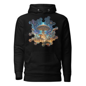 Magic Mushroom Hoodie: Unisex Psychedelic Shamanic Art