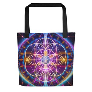 Sacred Geometry Tote Bag: Psychedelic Spiritual Art