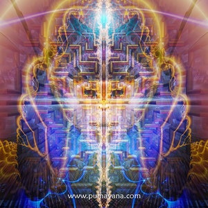 Monkey Mind Cosmic Poster | Art Print | Meditation | Spiritual | Visionary | Conscious | Yoga| Healing | Art