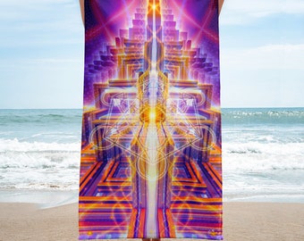 Pumayana Yoga Towel: 'Spread the Light' Art, Gym & Beach
