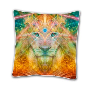 Lion Cushion cover | 18 x 18 Throw Pillow Cover | Handmade | Atlan