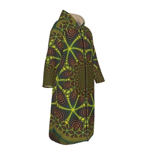 Shamanic Psychedelic Cloak | Festival Cloak | Wizard Cloak | Trippy Outfit | Hooded Visionary Cape | Festival Outfit shops | DMT Art | Mescal