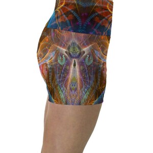 Shamanimal High Waisted Shorts: Festival Rave Gym Workout Clothing