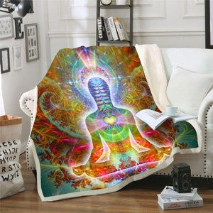 Heart Chakra Throw Blanket | Meditation Fleece Blanket | HeartSoul