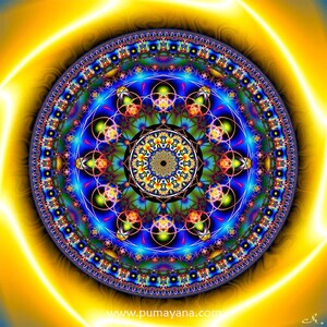 Lotus Blue Mandala Art Print | Poster | Shamanic | Spiritual | Psychedelic | Sacred Geometry | Visionary | Psy | Art
