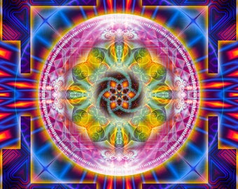 Wakhan Nauto Mandala Art Print: Shamanic Sacred Geometry Canvas