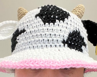 Cow Handmade Crochet Bucket Hat