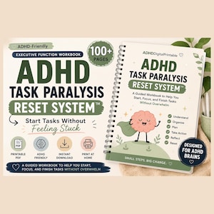 ADHD Task Paralysis Reset Kit Workbook Bundle, Executive Dysfunction Planner Printable, ADHD Dopamine Menu Brain Dump Notes, GoodNotes PDF