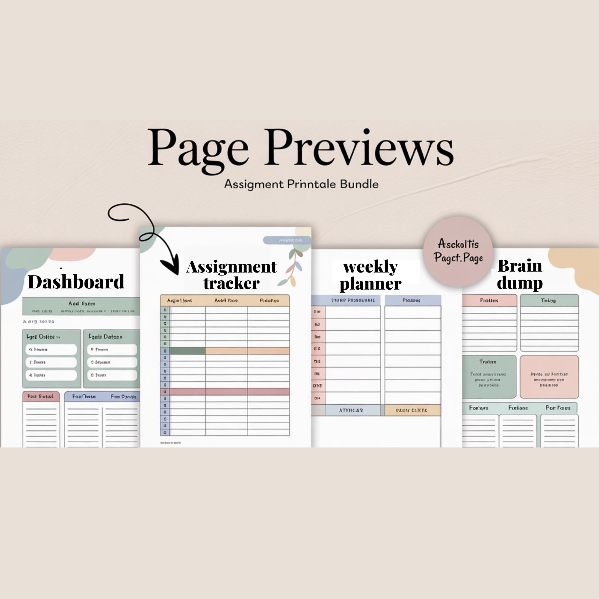 ADHD Assignment Tracker Printable | Student Homework Planner PDF ...