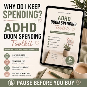 ADHD Doom Spending Toolkit Printable PDF | Impulse Buying Workbook | Emotional Spending Planner | ADHD Money Reset for Adults