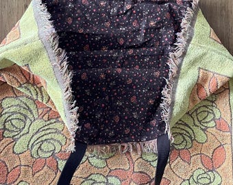Vintage Up-cycled Large Yellow, Orange and Brown Towel Tote