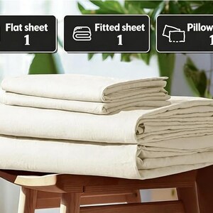 3pcs Linen Bedding Sheets Set Kids Bedding Luxury Tencel Fabric for Bed and Room Decor image 5