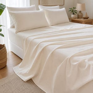3pcs Linen Bedding Sheets Set Kids Bedding Luxury Tencel Fabric for Bed and Room Decor Bige
