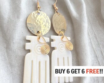 968 Handmade Earrings for Women, Boho Statement Dangle Earrings, African Jewelry, Unique Gift for Her, Birthday Gift USA